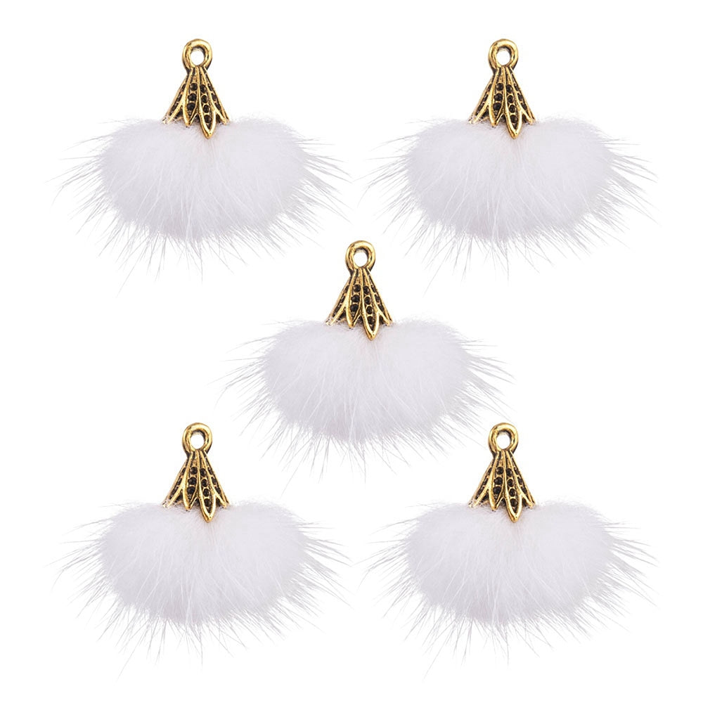 Mink Fur Tassel Charms – Assorted Colours (2 Pack) | The Pink Bead Shop Canada