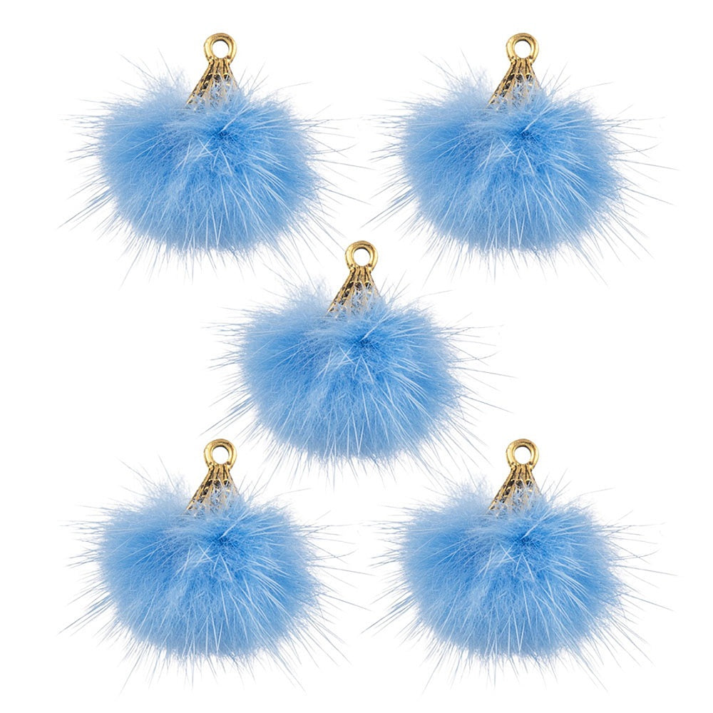Mink Fur Tassel Charms – Assorted Colours (2 Pack) | The Pink Bead Shop Canada