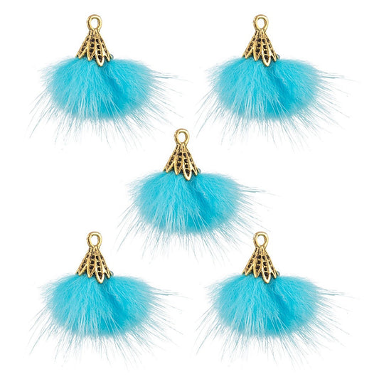 Mink Fur Tassel Charms – Assorted Colours (2 Pack) | The Pink Bead Shop Canada
