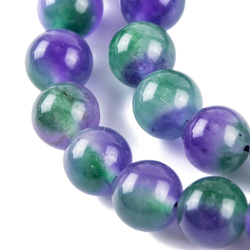 Malaysia Jade Beads – Dyed Slate Blue Round Gemstone Bead Strand (8mm) The Pink Bead Shop
