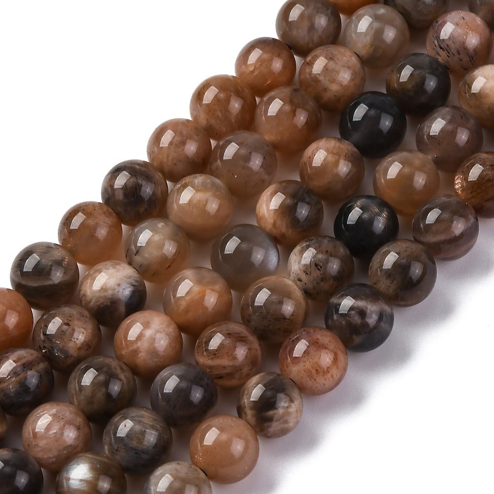 Black Moonstone 6–7mm Round Beads | The Pink Bead Shop Canada