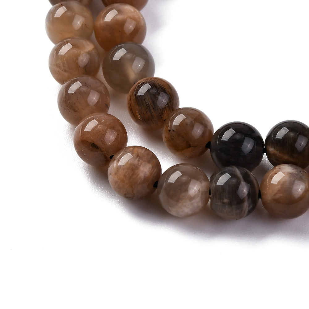 Black Moonstone 6–7mm Round Beads | The Pink Bead Shop Canada