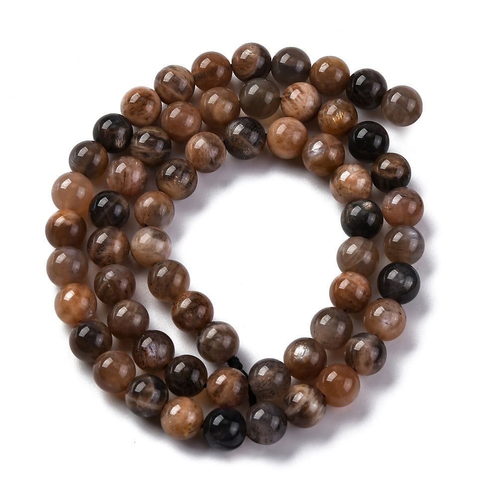 Black Moonstone 6–7mm Round Beads | The Pink Bead Shop Canada