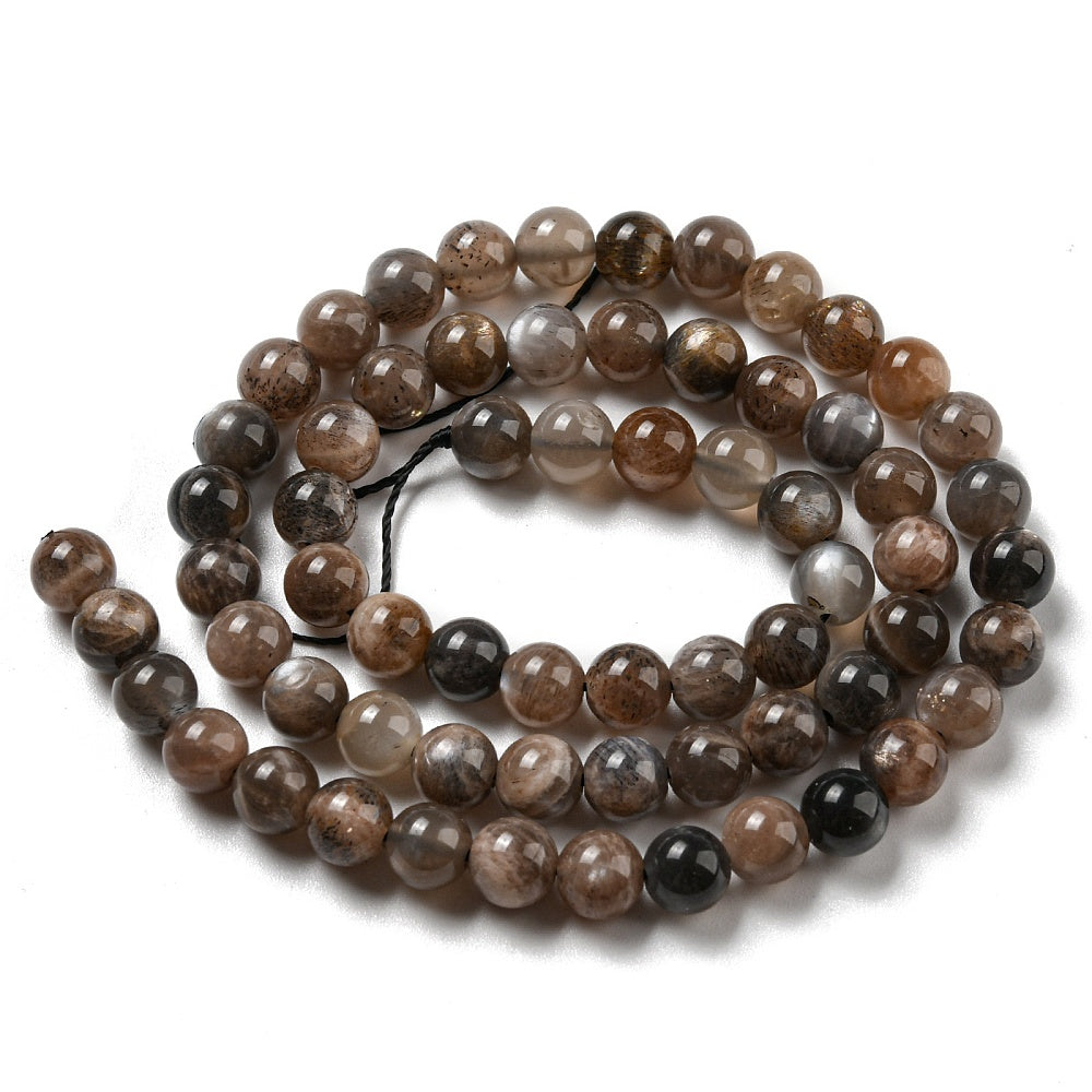 Black Moonstone 8–9mm Round Beads | The Pink Bead Shop Canada