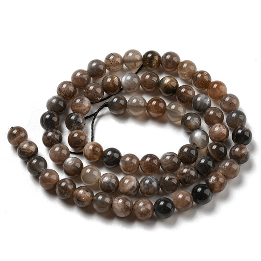 Black Moonstone 8–9mm Round Beads | The Pink Bead Shop Canada
