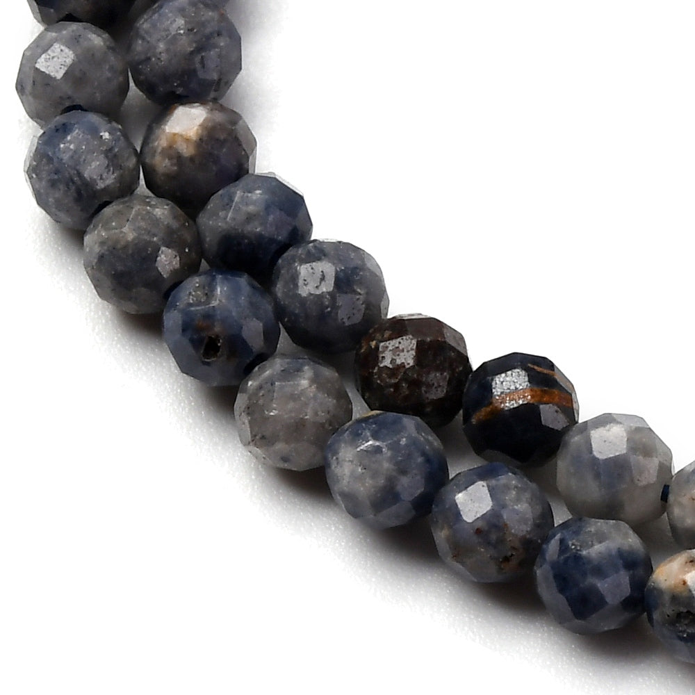 Sapphire Natural Beads – 4mm Faceted Round (Approx. 97–103pcs/Strand)