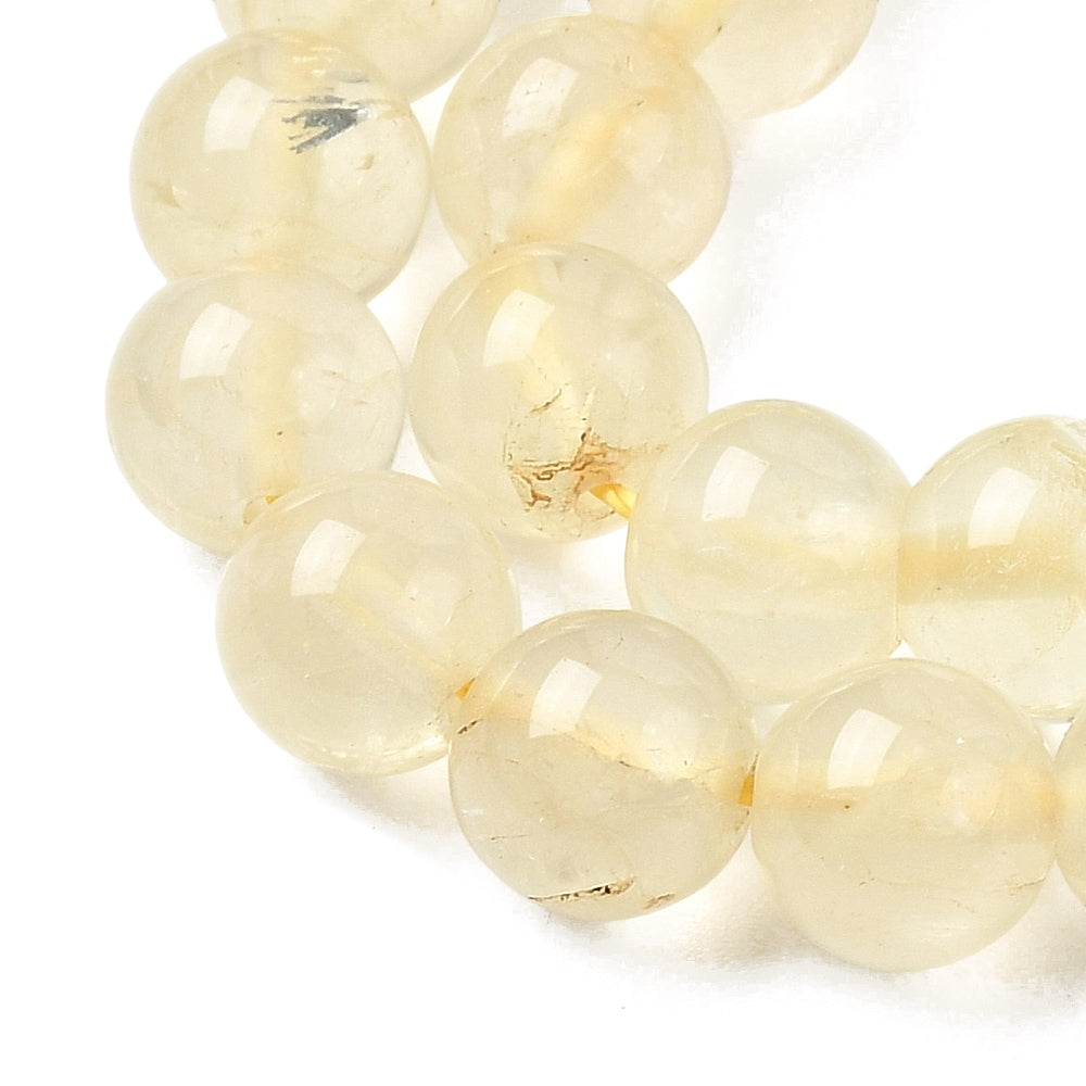 Lemon Quartz Natural Gemstone Beads – 8.5–9mm & 10–10.5mm | The Pink Bead Shop Canada