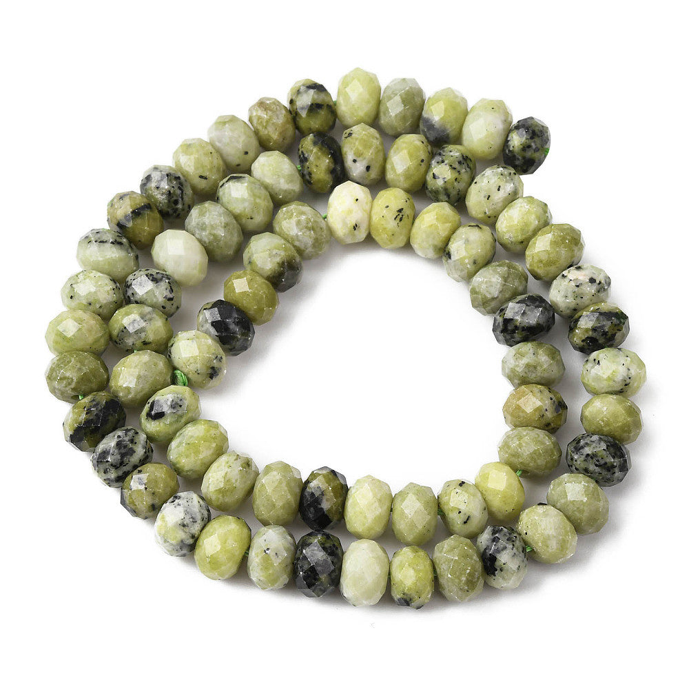 Yellow Turquoise Jasper Faceted Rondelle Beads – 8mm | The Pink Bead Shop Canada