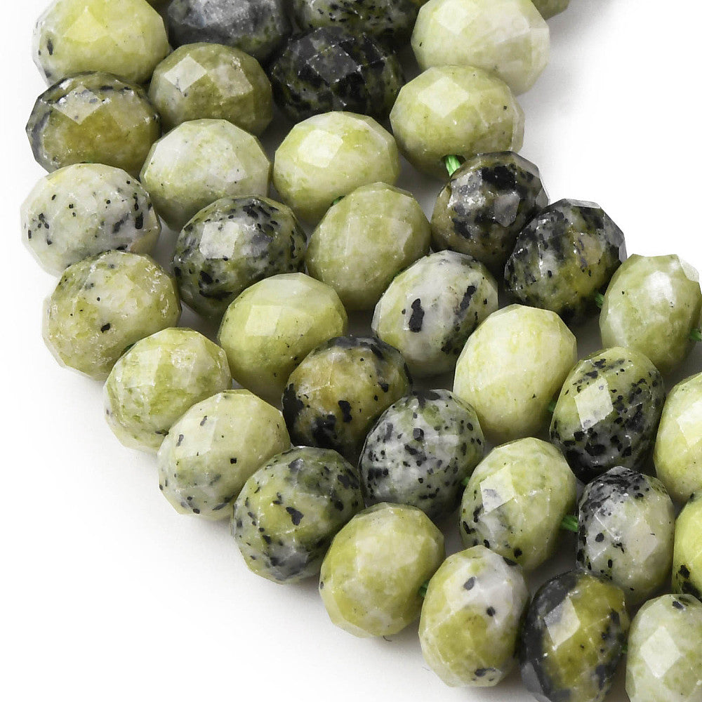 Yellow Turquoise Jasper Faceted Rondelle Beads – 8mm | The Pink Bead Shop Canada