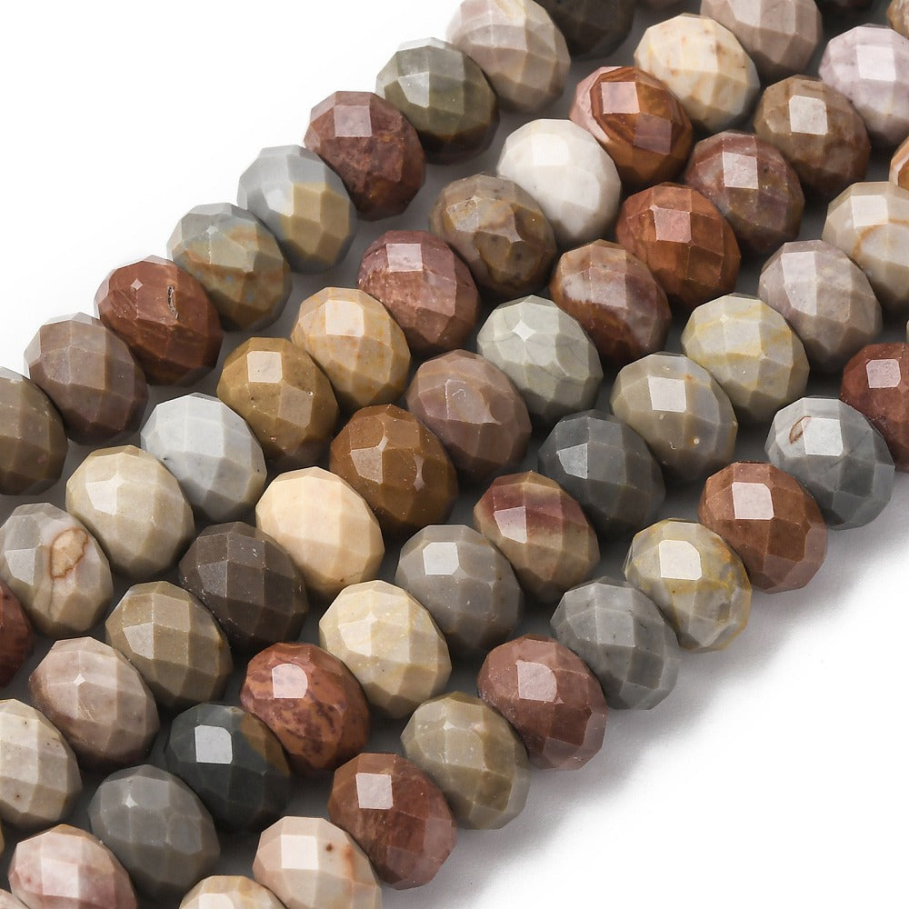Alashan Agate Faceted Rondelle Beads – 8mm | The Pink Bead Shop Canada