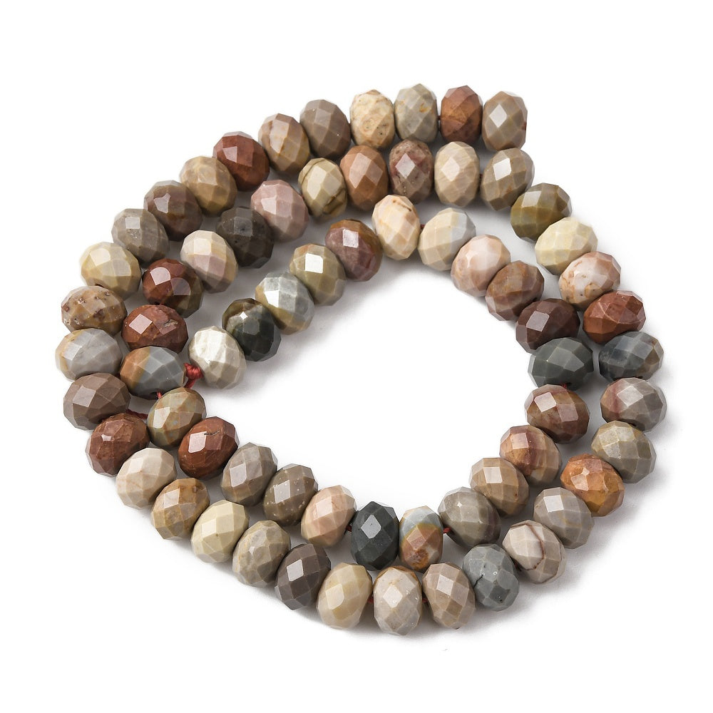 Alashan Agate Faceted Rondelle Beads – 8mm | The Pink Bead Shop Canada