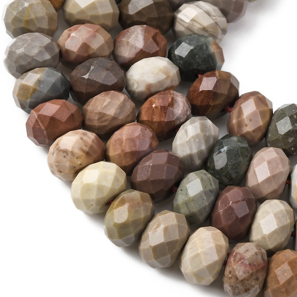 Alashan Agate Faceted Rondelle Beads – 8mm | The Pink Bead Shop Canada