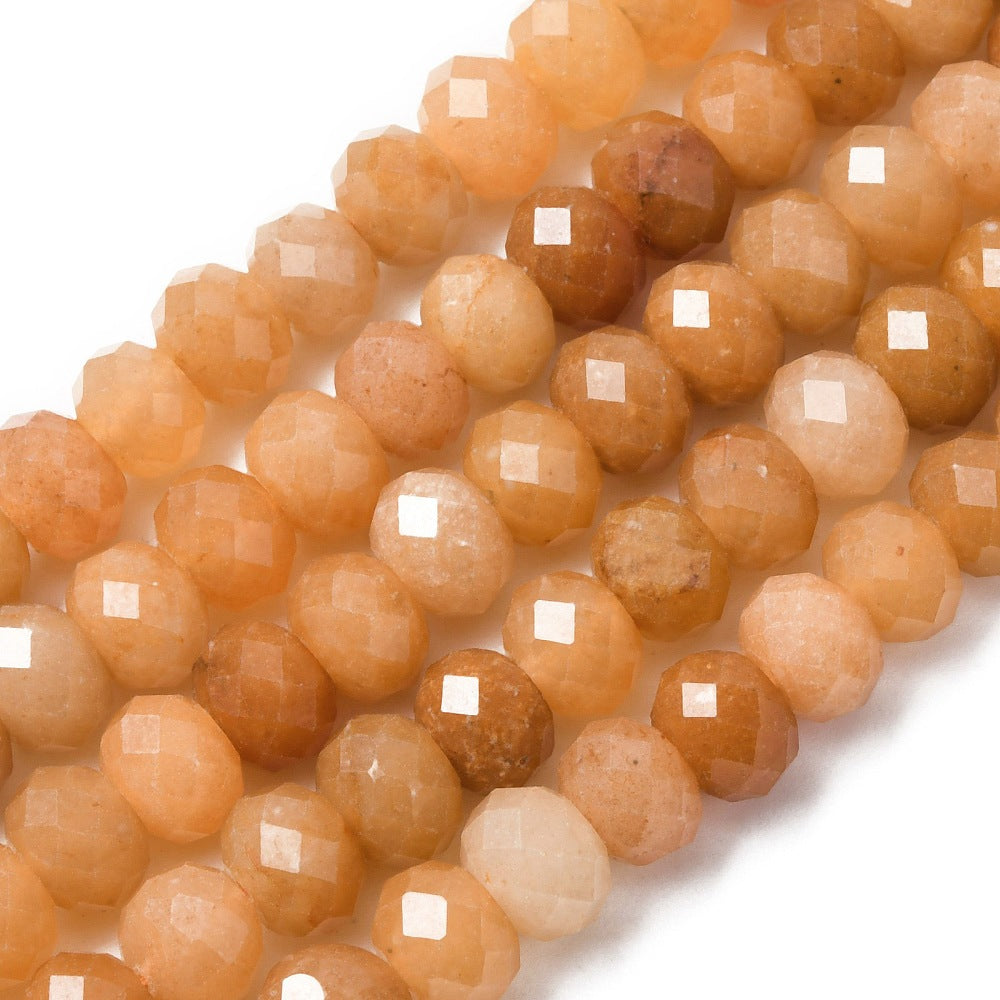 Red Aventurine Faceted Rondelle Beads – 8mm | The Pink Bead Shop Canada