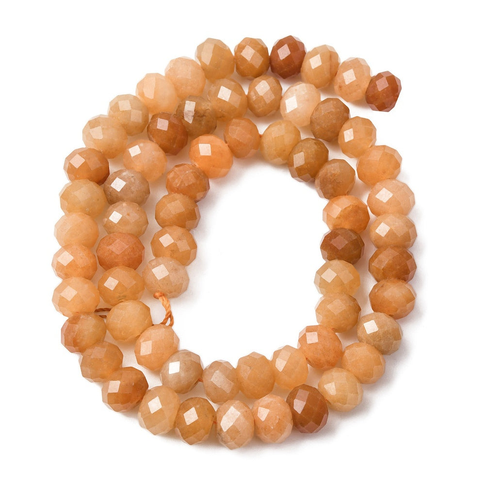 Red Aventurine Faceted Rondelle Beads – 8mm | The Pink Bead Shop Canada