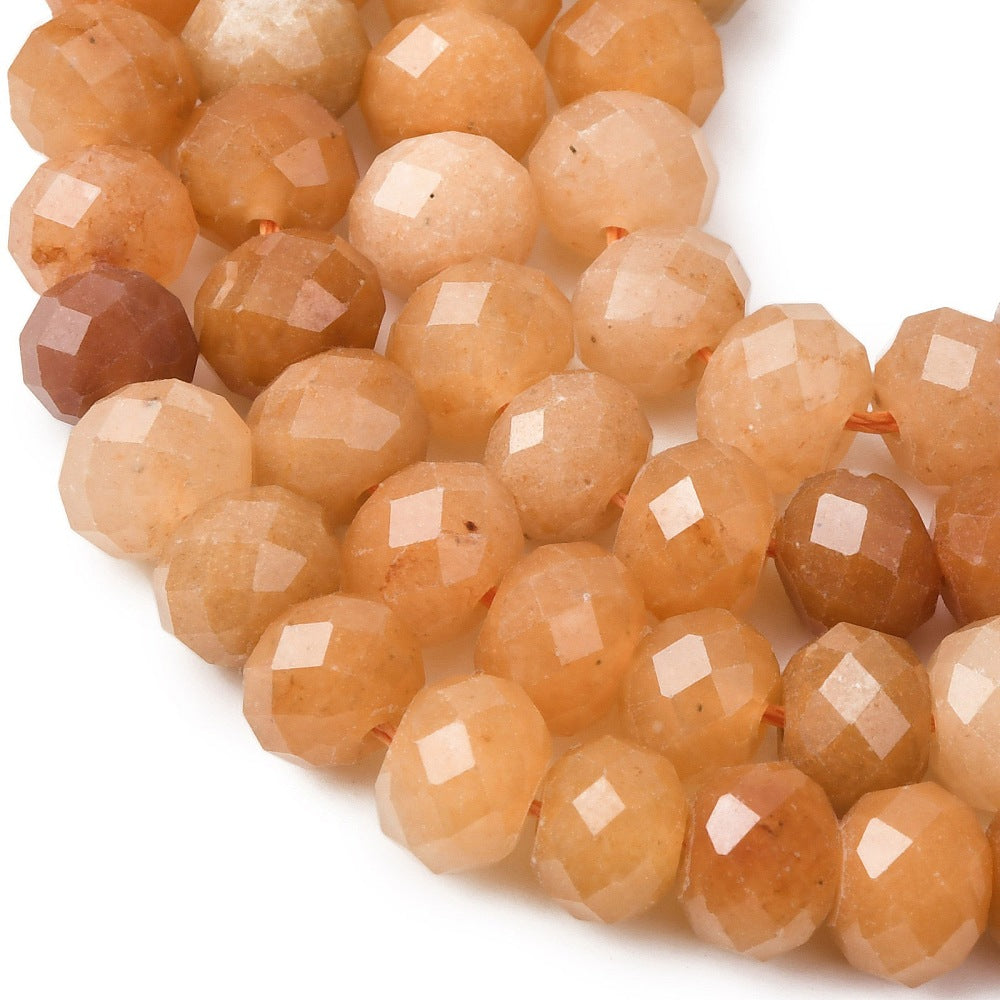 Red Aventurine Faceted Rondelle Beads – 8mm | The Pink Bead Shop Canada