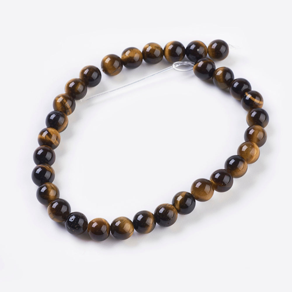 Tiger Eye Beads – Grade A, Ro und, 6mm 7" Strand The Pink Bead Shop