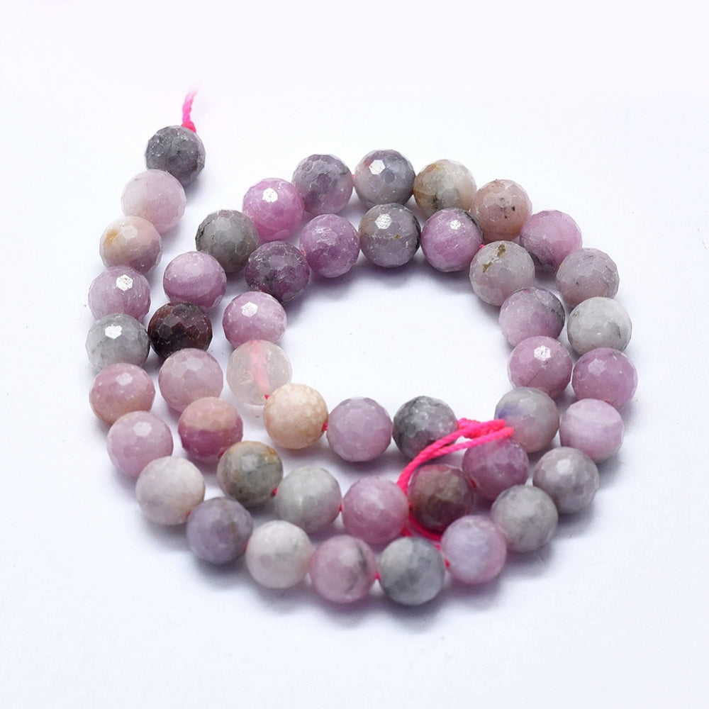 Ruby Beads Natural – Faceted Round 8mm | The Pink Bead Shop Canada