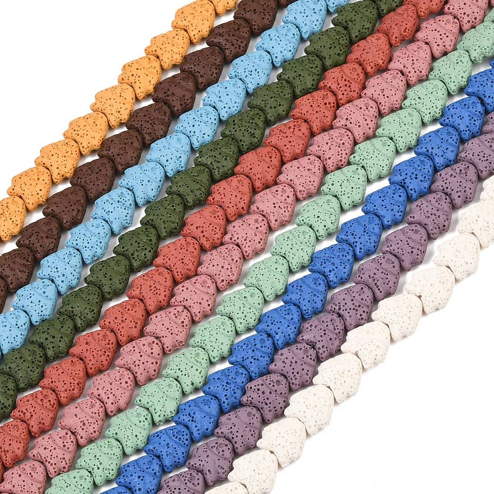Dyed Lava Rock Fish Beads – Mixed Colours 14mm | The Pink Bead Shop Canada