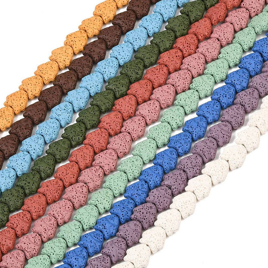 Dyed Lava Rock Fish Beads – Mixed Colours 14mm | The Pink Bead Shop Canada