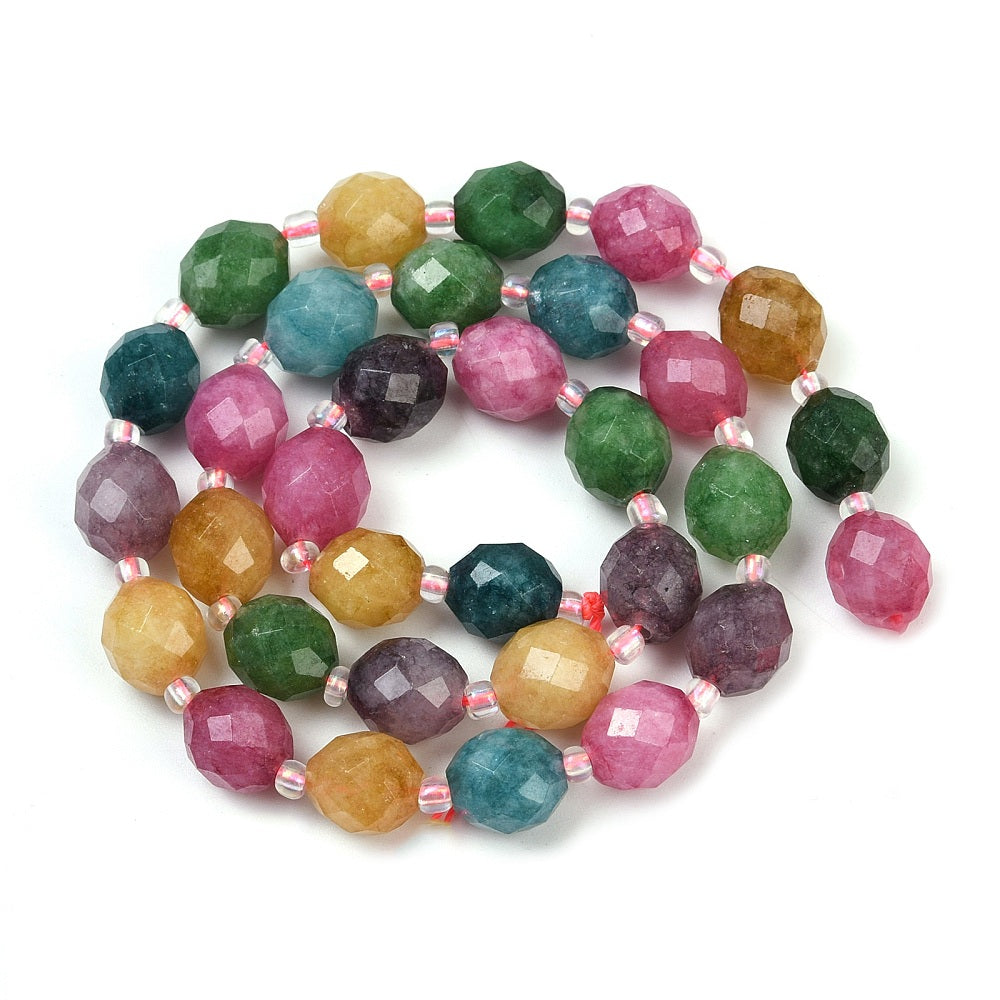 Malaysia Jade Rice Beads with Seed Beads – Faceted 9–10x8–8.5mm | The Pink Bead Shop Canada