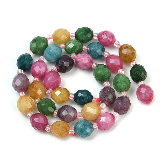 Malaysia Jade Rice Beads with Seed Beads – Faceted 9–10x8–8.5mm | The Pink Bead Shop Canada