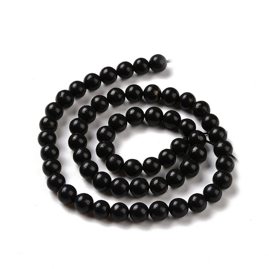 Shungite Natural 6mm Round Gemstone Beads | The Pink Bead Shop Canada