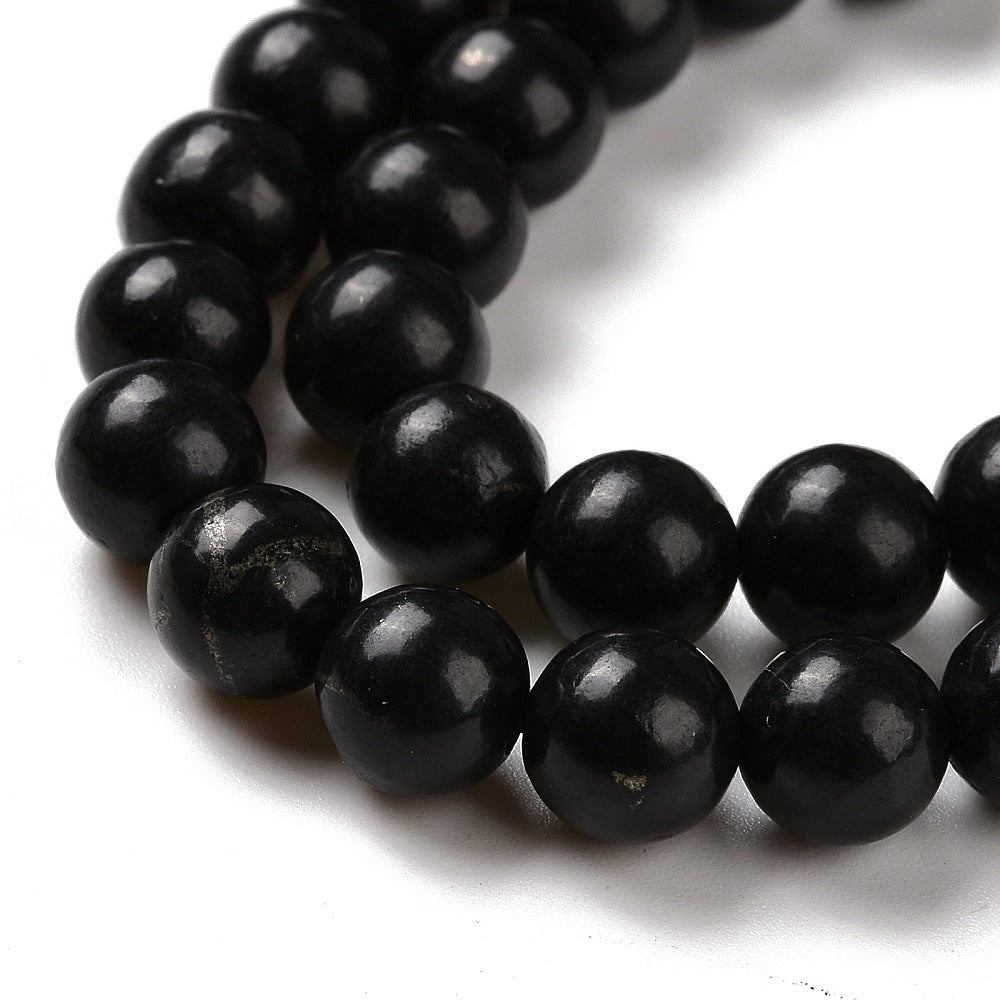 Shungite Natural 6mm Round Gemstone Beads | The Pink Bead Shop Canada