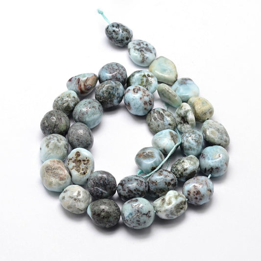 Larimar Nugget Beads – Natural Irregular 10–13mm | The Pink Bead Shop Canada