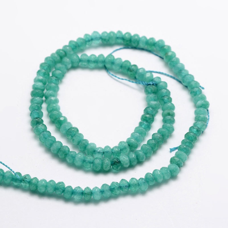 Malaysia Jade Dark Cyan Faceted Rondelle Beads | The Pink Bead Shop Canada