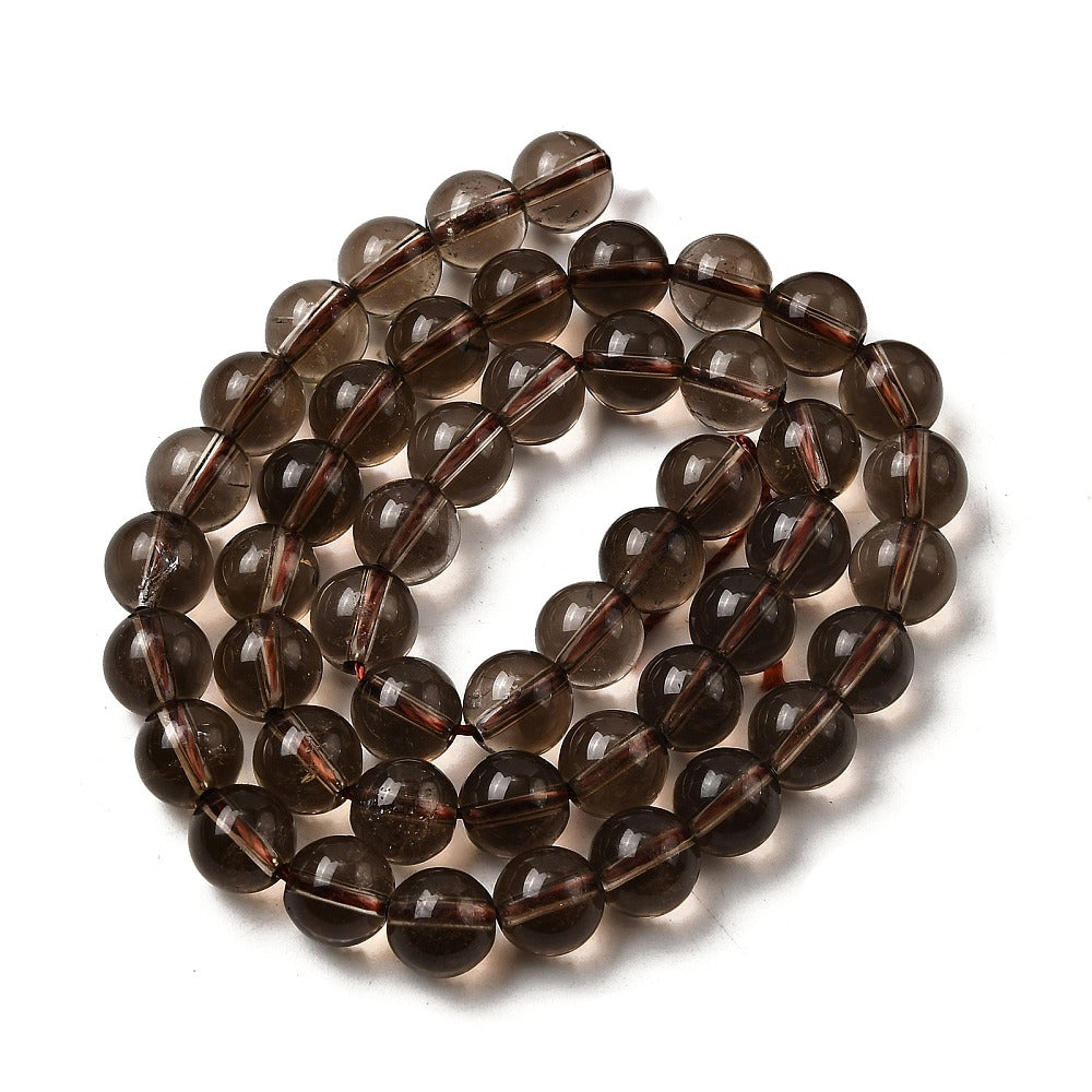 Smoky Quartz Natural  Beads – 8mm Round | The Pink Bead Shop Canada