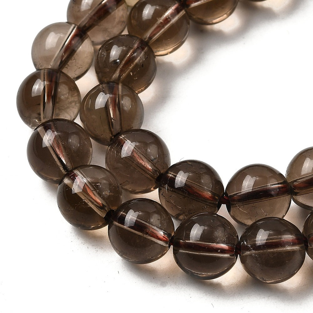Smoky Quartz Natural  Beads – 8mm Round | The Pink Bead Shop Canada