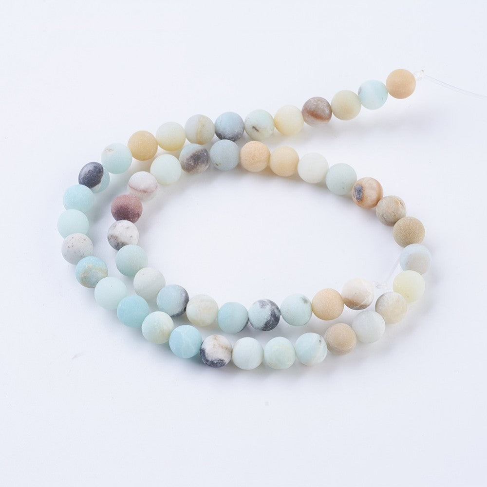 Amazonite Multicolor Frosted Beads – Assorted Sizes (6mm, 8mm) The Pink Bead Shop