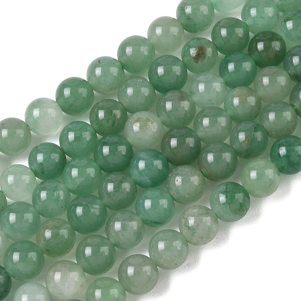 Green Aventurine Beads – Assorted Sizes (4mm, 6mm, 8mm) | The Pink Bead Shop Canada