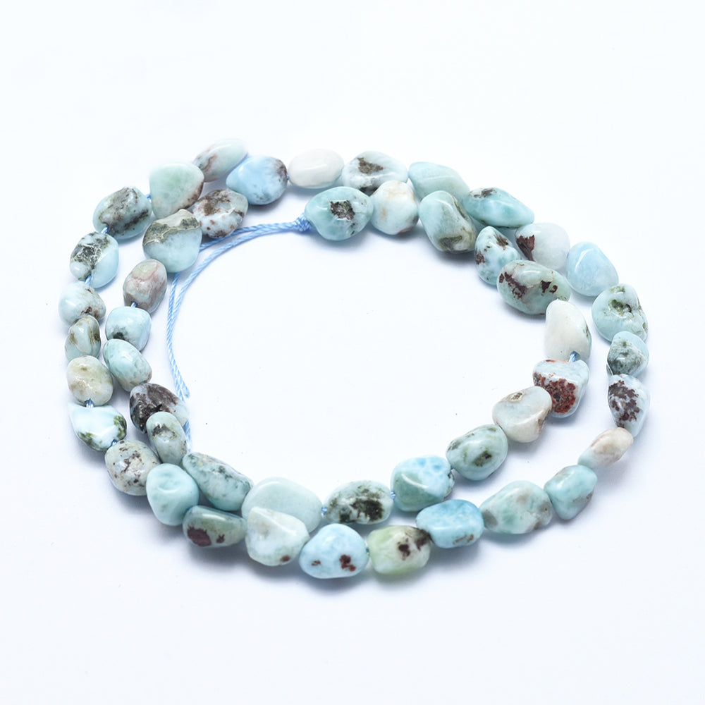 Larimar Nugget Beads – 5–8mm Tumbled Nuggets The Pink Bead Shop