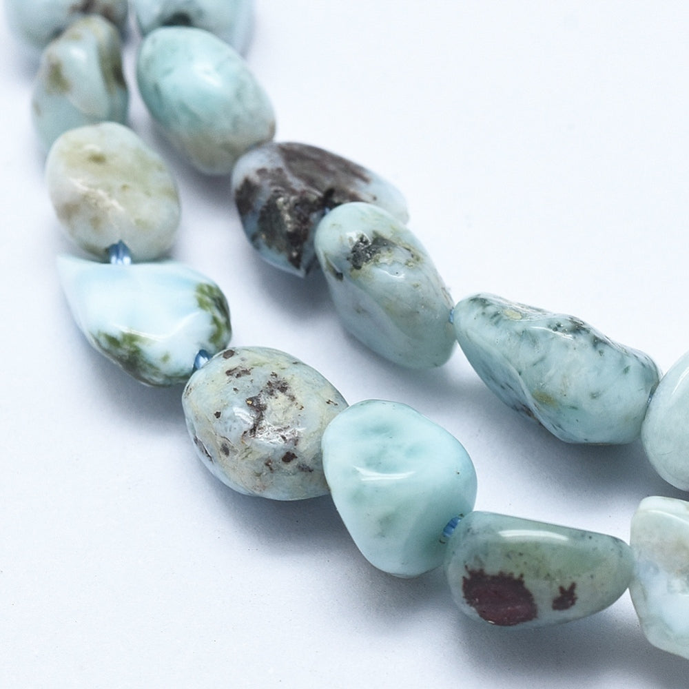 Larimar Nugget Beads – 5–8mm Tumbled Nuggets The Pink Bead Shop