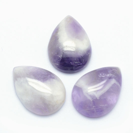 Natural Amethyst Teardrop Cabochons – 2 Pack Undrilled Gemstones | The Pink Bead Shop Canada