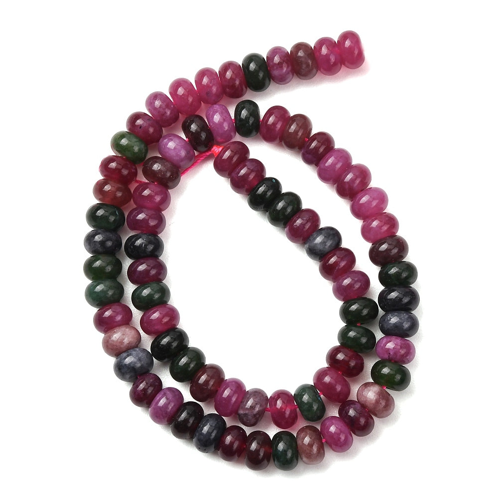 Dyed White Jade Smooth Rondelle Camellia Beads 8x5mm Strand | The Pink Bead Shop Canada