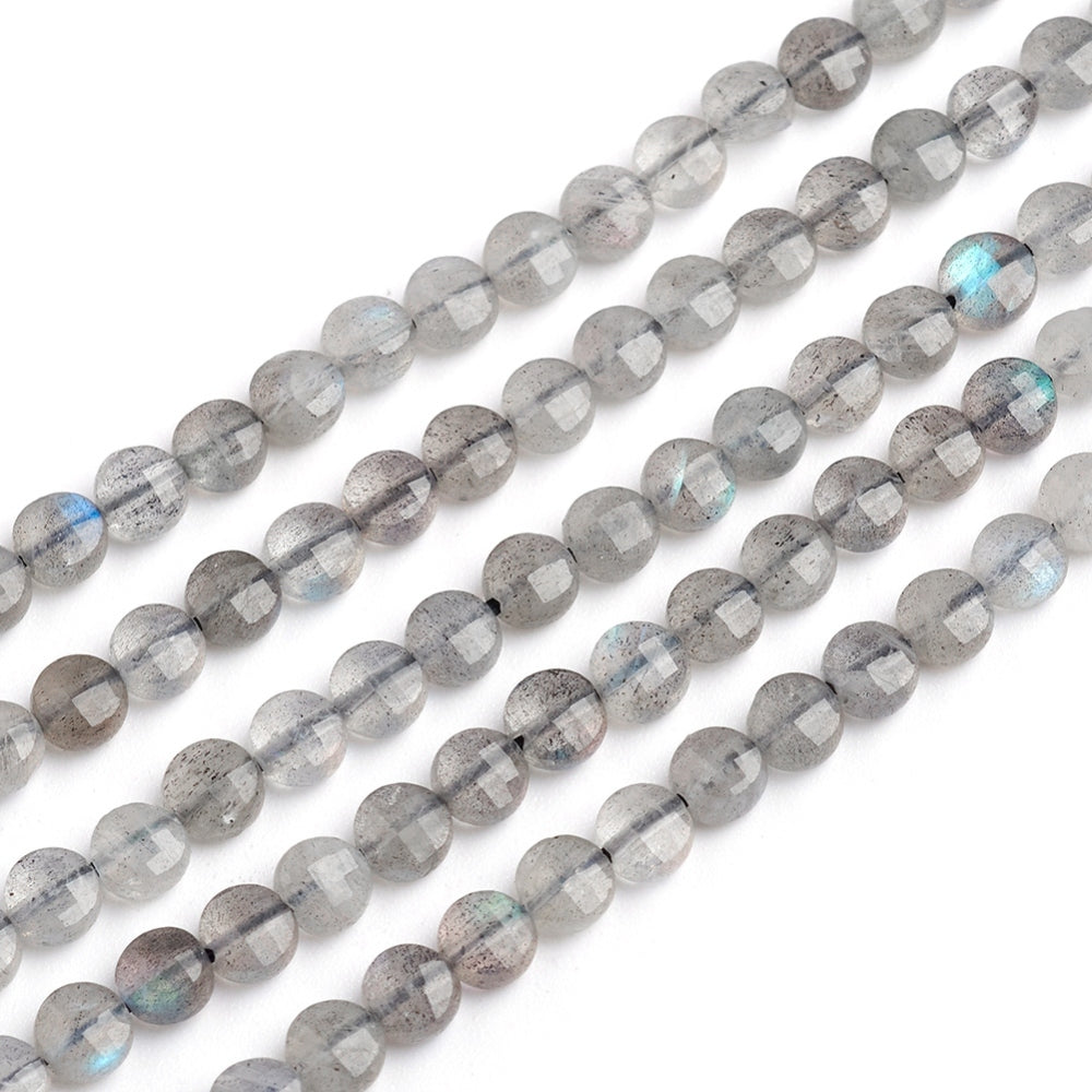 Labradorite Faceted Coin Beads 4mm | The Pink Bead Shop Canada