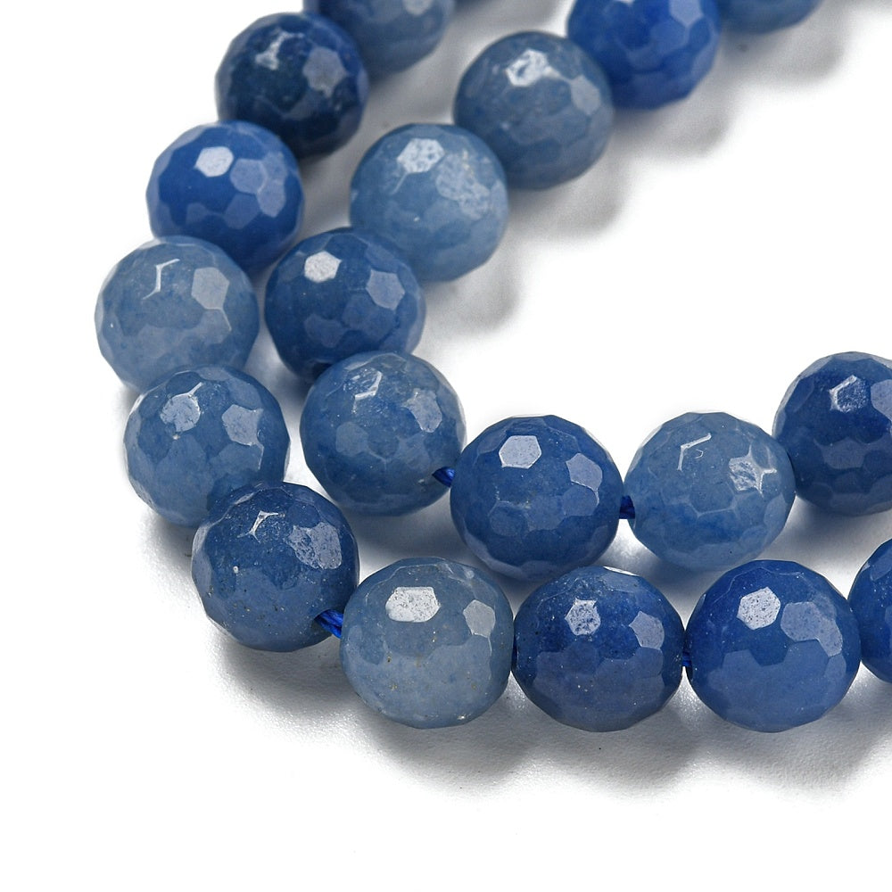 Blue Aventurine Dyed & Heated Faceted Beads 8mm | The Pink Bead Shop Canada