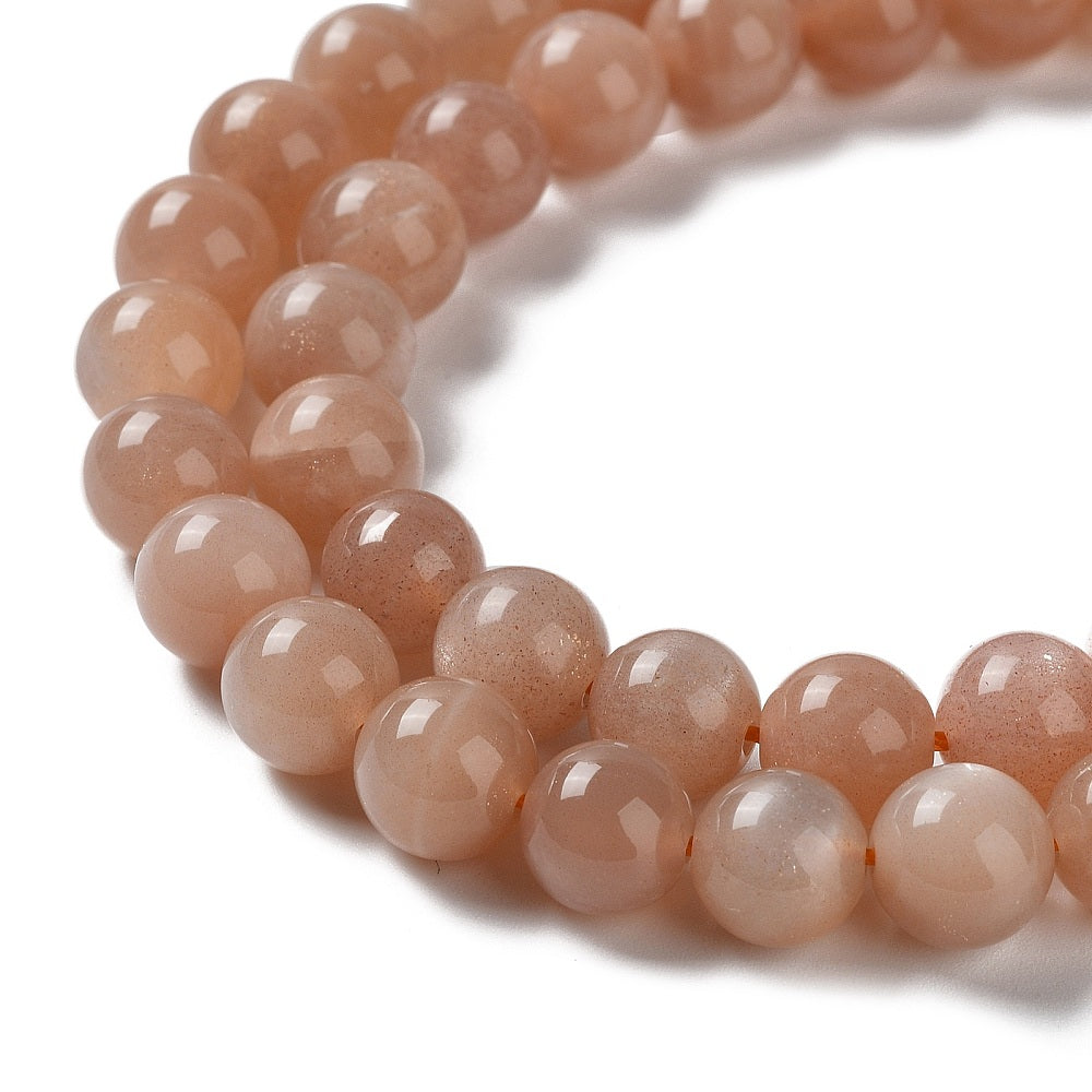 Sunstone Natural  Beads – Round 8mm The Pink Bead Shop