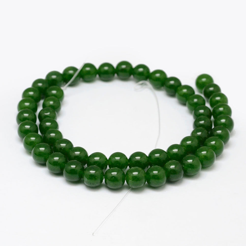 Taiwan Jade Beads – Dark Green 6mm | The Pink Bead Shop Canada