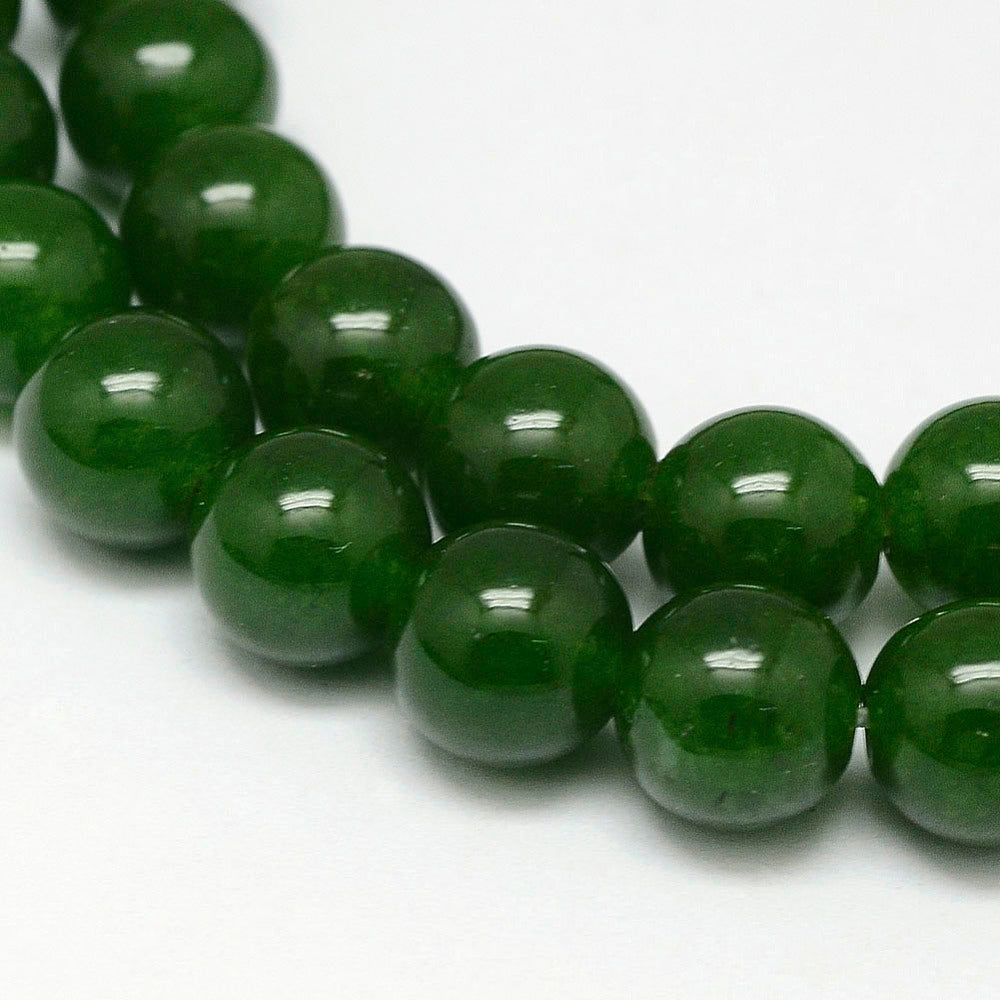 Taiwan Jade Beads – Dark Green 6mm | The Pink Bead Shop Canada