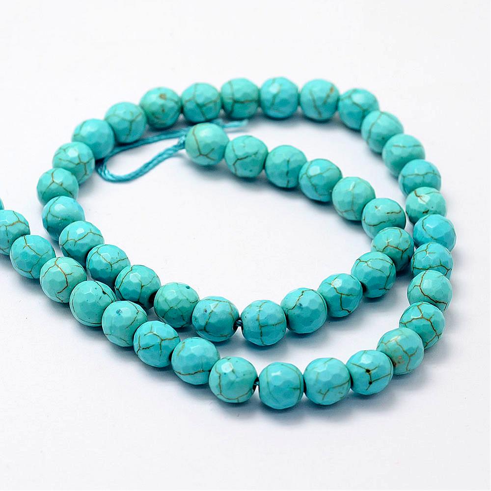 Turquoise Faceted Sky Blue Beads 6mm & 8mm | The Pink Bead Shop Canada
