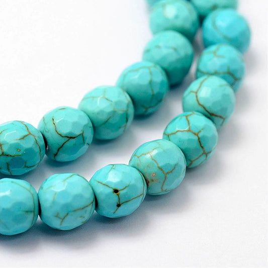 Turquoise Faceted Sky Blue Beads 6mm & 8mm | The Pink Bead Shop Canada