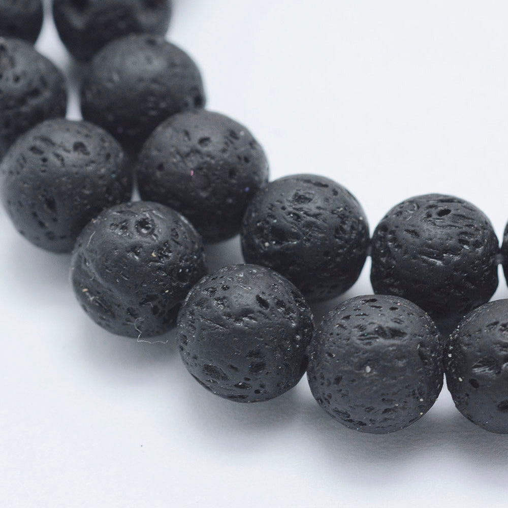 Black Lava Rock 8mm Round Beads | The Pink Bead Shop Canada