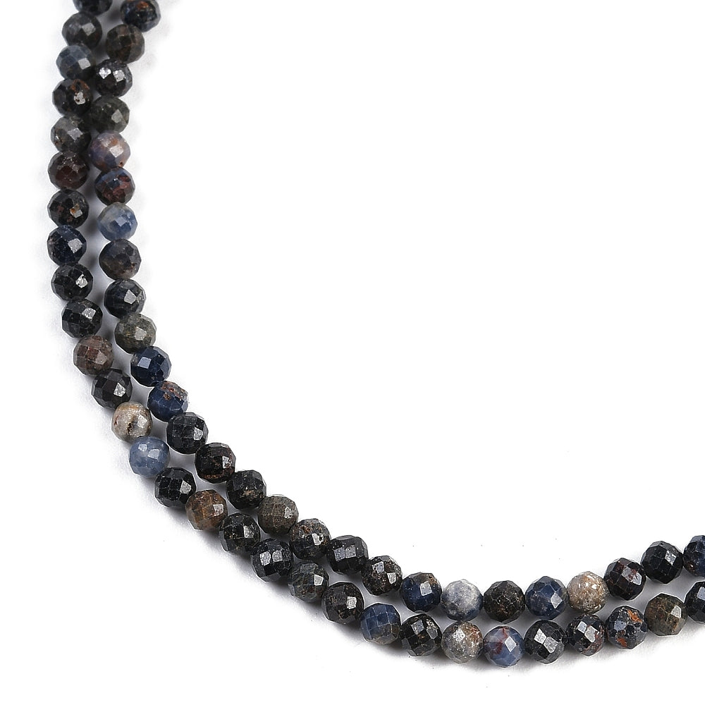 Sapphire Beads Natural – 3.5mm Faceted Round (Approx. 114–116pcs/Strand) The Pink Bead Shop