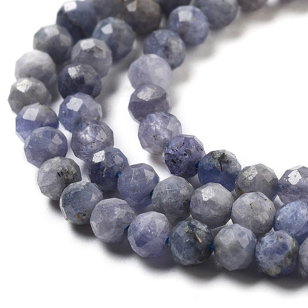 Natural Tanzanite Faceted Round Beads 4mm – One Strand | The Pink Bead Shop Canada