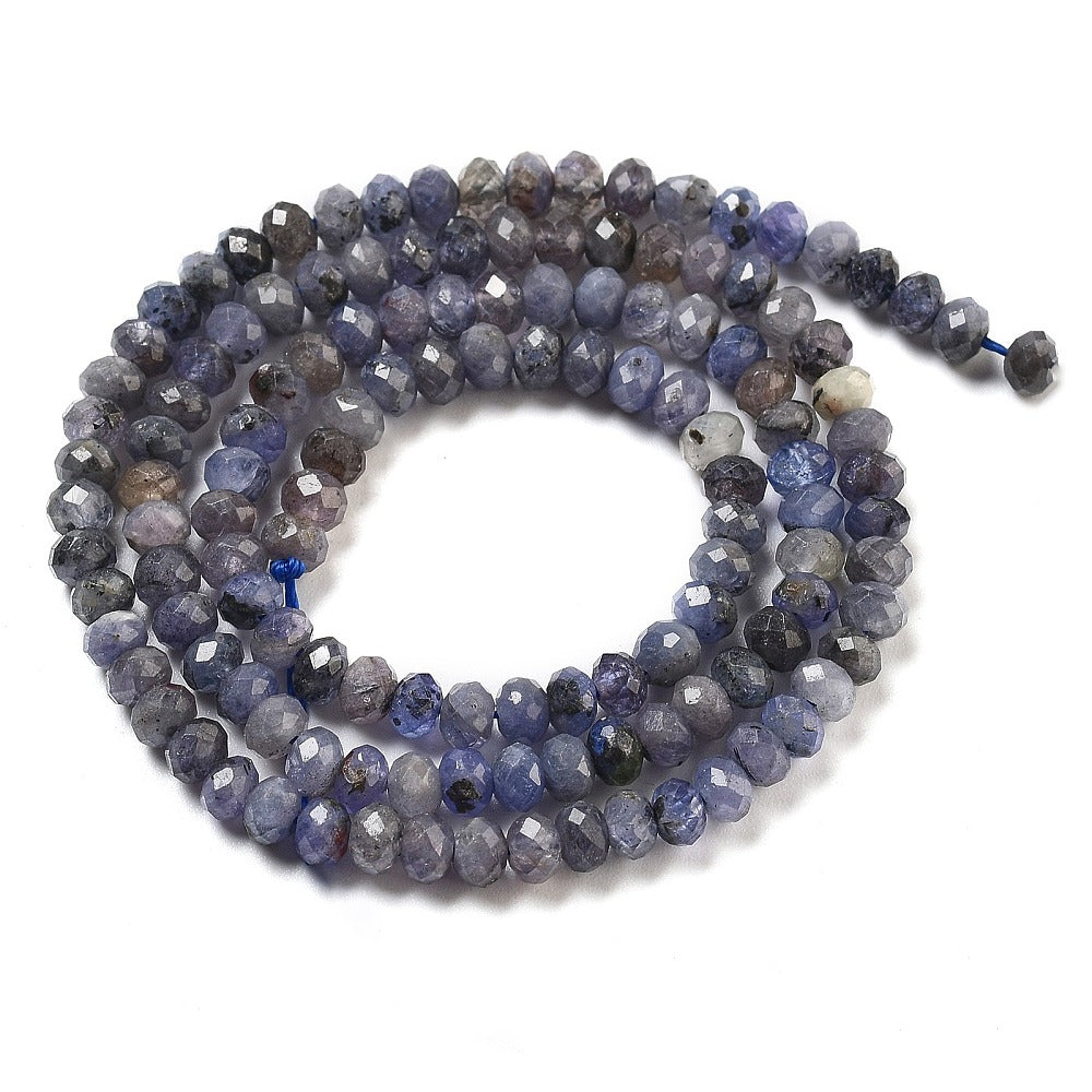 Tanzanite Natural  Faceted Rondelle Beads 4mm| The Pink Bead Shop Canada