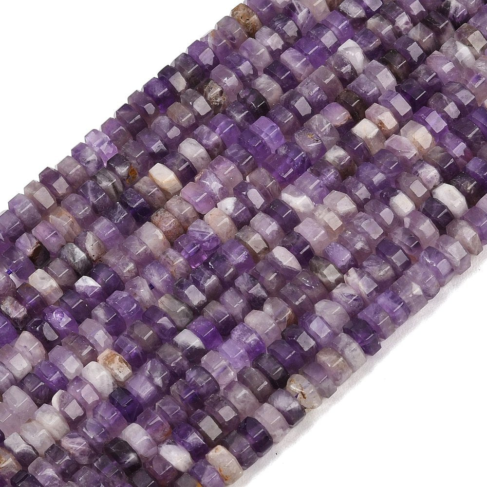 Amethyst Natural Faceted Hexagon Beads 6x6x3mm | The Pink Bead Shop Canada