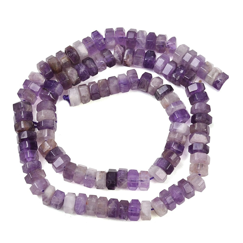 Amethyst Natural Faceted Hexagon Beads 6x6x3mm | The Pink Bead Shop Canada